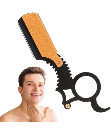 Puzzle Game Incaled razor stainless steel razor with a straight edge-mustache cleaning agent for camping outdoor adventure at home salon travel business trips black gold