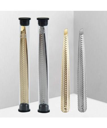 Desikixudy Eyebrow Tools Stainless Steel Plucking Eyebrows Tweezers Tweezer Oblique Brow Clip Eyebrow Shaping Pliers Gold - Buy Online on SooperMarket.com