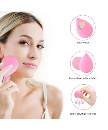 6 Pcs Makeup Blender Beauty Sponge Set - Latex-Free Sponges for Liquid, Cream, and Powder Foundation - Super Soft Beauty Blender Set in Light Pink - Buy Online on SooperMarket.com
