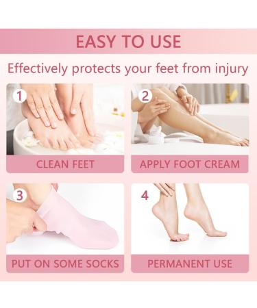 LNQ LUNIQI 1 Pair Silicone Socks Feet Moisturising Socks Callus Socks Anti Cracked Feet Gel Socks Moisturising for Callus Removal Spa Foot Care Foot Mask Pink - Buy Online on SooperMarket.com