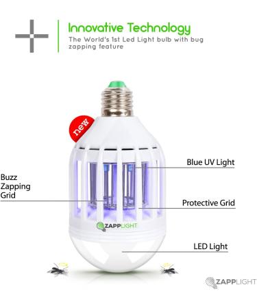 Zapplight ZAP402 Zapplight-Dual LED Lightbulb and Bug Light Zapper Pack of 2 - Buy Online on SooperMarket.com