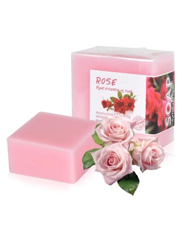 2 PCs rose soap piece natural soap piece of course biologically 100g solid soaps handmade for skin hair body face soap bar rose for bathing showering