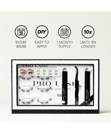 Pro Lash Starter Kit - Soft & Comfortable Mega Volume Lash Extensions with Tweezers Pro Lock Adhesive & Remover - Lasts Up to 10 Days - Buy Online on SooperMarket.com
