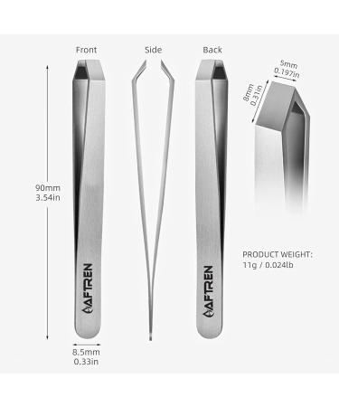 Wide Grip Slant Tweezers - German Stainless Steel - Hand-Filed Slanted Tips for Ultra-Precision - Tweezers for Eyebrows and Nose/Ear/Facial Hair - Professional Grade - Buy Online on SooperMarket.com