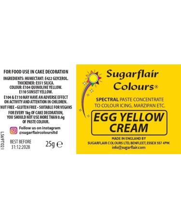 Sugarflair Egg Yellow/Cream Spectral Food Colouring Paste - 25g | Highly Concentrated for Vibrant Color | Ideal for Sugar Pastes, Buttercream, Royal Icing - Buy Online on SooperMarket.com