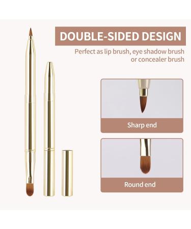 Yoizyfree 3 PCS Retractable Lip Brush Set - Double-Ended Travel Makeup Brushes for Lipstick & Lip Gloss (Gold Pink Purple) - Perfect for International Shipping - Buy Online on SooperMarket.com
