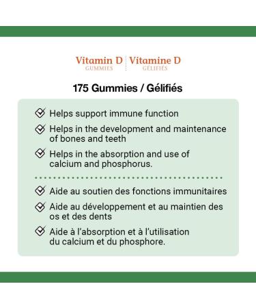 Nature's Bounty Vitamin D3 1000 IU Gummies Value Size Helps Support Bone Health Strawberry Orange & Lemon Flavoured 175 Gummies - Buy Online on SooperMarket.com