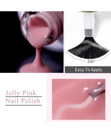 Nude Nail Polish - Jelly Nail Polish Varnish - Quick Drying & Long Lasting Breathable Nail Polish - No Need Baking Oil-Based Formula Pastel Nail Polish Women - Buy Online on SooperMarket.com