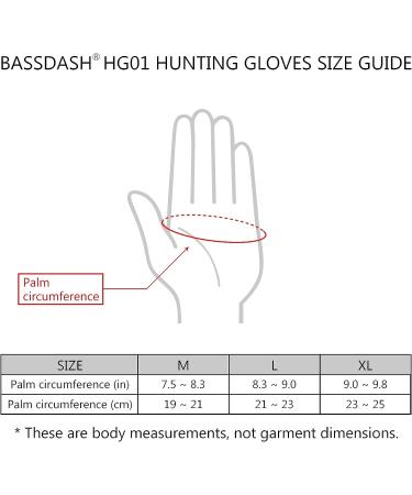 BASSDASH Men's Camo Hunting Gloves - UPF 50+ Lightweight Touchscreen - Autumn Forest - Large - Buy Online on SooperMarket.com