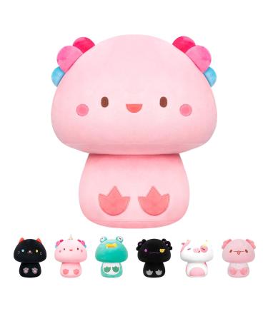Mewaii 14'' Soft Axolotl Mushroom Plushie Stuffed Animal Plush Pillow Squishy Toy - Pink Pink Axolotl 14 Inch