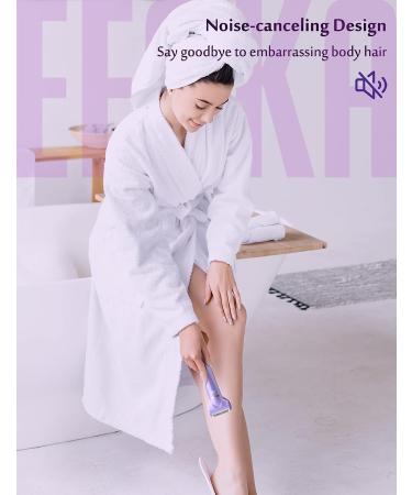EESKA Bikini Trimmer for Women - 2-in-1 Electric Lady Clipper for Painless Hair Removal - Rechargeable IPX7 Waterproof Shaver - Purple - Buy Online on SooperMarket.com