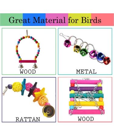 Esrise Bird Toys - Colorful Hanging Wood Bells for Conures Lovebirds & Finch | International Shipping - Buy Online on SooperMarket.com