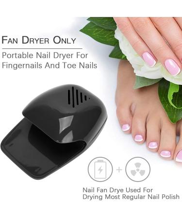 Portable Nail Dryer - Quick Cooling Fan for Fast Nail Polish Drying (Black) - Ideal for Home and Salon Use - Buy Online on SooperMarket.com
