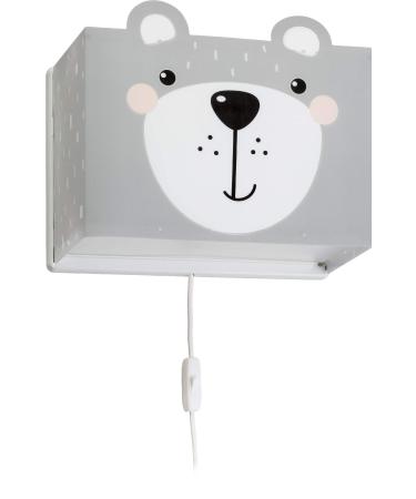 Dalber children's wall lamp children's lamp wall light children's room Little Teddy Bear Animals grey 64578 E27
