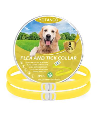 YOTANGO Dog Collar Repellent 2-Pack Dog Collar Repellency Slow Release Pleasant Aroma Waterproof - Yellow
