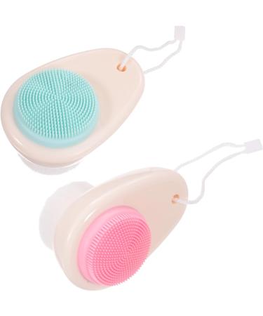 FRCOLOR Pack of 8 Double-Sided Facial Cleansing Brush Face Scrub Scrubber Silicone Facial Cleanser Handle Facial Brush Bathroom Accessories Painted - Buy Online on SooperMarket.com