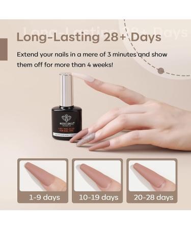 Modelones 4 in 1 Nail Glue Set | Brush On Gel | Rhinestone False Nails Base Gel | Nail Art Kit for Acrylic Nails | UV Lamp Needed | 15ml - 2PCS - Buy Online on SooperMarket.com