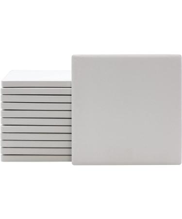 Ceramic Tiles for Crafts and Coasters - 12 Pack (4 Square Tiles with Cork Backers) - Buy Online on SooperMarket.com