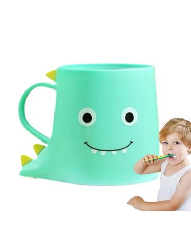 Kids Toothbrush Cup - Cute Dinosaur Shaped Thickened Safe Toothbrush Cups | Portable Bathroom Accessories Mouthwash Cup for Students Kids Girls Boys Hondony Blue