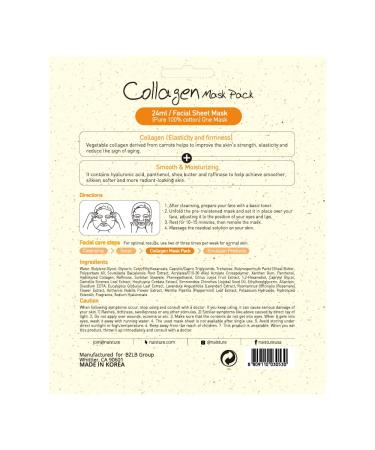 Buy Vegetable Collagen 5-Pack Korean Face Masks - Moisturizing Skincare for All Skin Types | Perfect Self-Care & Gift for Men & Women - Buy Online on SooperMarket.com