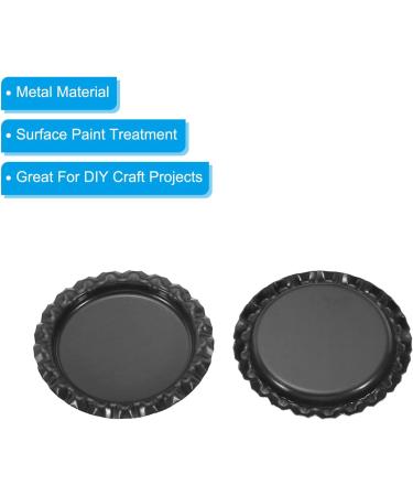 PATIKIL 1 Inch Flat Decorative Bottle Caps 50 Pack Craft Bottle Pendant Trays Double Sides Printed for DIY Pendants Craft Scrapbooks Black - Buy Online on SooperMarket.com