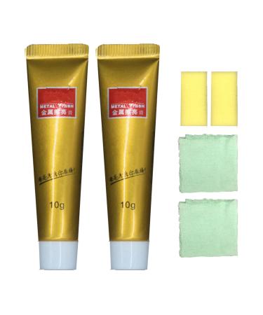 Metal Polish Cream Chopstickrt Instashine Metal Polish Cream Ultimate Metal Polish Cream Brasso Brass Cleaner and Polish Multifunction Rust Remover for Aluminum/Brass/Copper/Gold (2Set)
