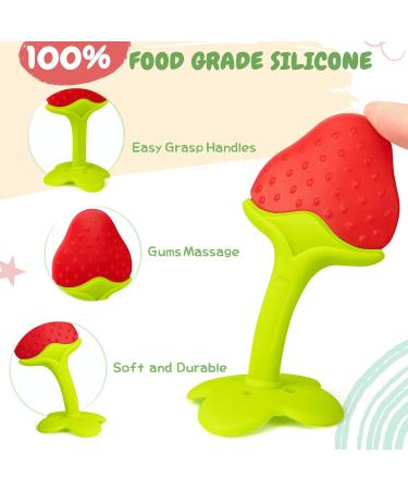 SHARE&CARE BPA Free Silicone Fruit Teether Toys with Storage Case - Infant Teething Pain Relief (5 Tree Fruits) - Buy Online on SooperMarket.com