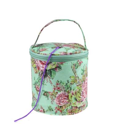 Katech Small Yarn Storage Case Empty Round Yarn Bag Knit Tote Bag Basket (Green)