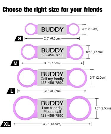 Tagme 2 Pack Personalized Dog Tags for Small & Medium Breeds - Engraved ID Tags in Purple - XL Size - Buy Online on SooperMarket.com