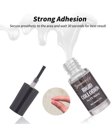 Makeup Rigid Collodion & Remover Kit - Liquid Scar Makeup for Halloween | SFX Scarring Liquid with Brush (5ml + 30ml - Buy Online on SooperMarket.com