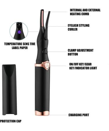 Toseky Lash Curler Heated Eye Lash Heating Curler Rechargeable - Electric Curling Tool Eyelash Device for Beauty Salon Business Trips Home Black - Buy Online on SooperMarket.com