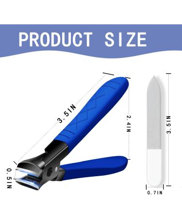 Portable Ultra Sharp Nail Clippers for Thick Nails - Heavy Duty Toenail Clipper with Long Handle - Professional Nail Trimmer for Men and Women - Blue - Buy Online on SooperMarket.com