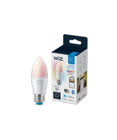 WiZ Connected Color B12 Smart WiFi Light Bulb with E26 Cap 2200K - 6500K + RGB 16 Million Colors Smart Control with WiZ App Works with Alexa Google Assistant and Siri Shortcuts No Hub Required B12 Tunable White 1 Count (Pack of 1)