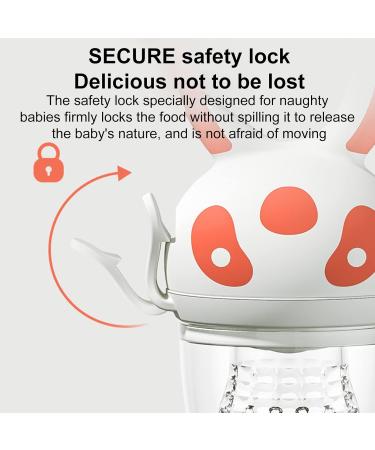 Baby Fruit Feeder - Silicone Portable Pacifier for Babies 6-12 Months with Handle & Cover - Blue Fruit Snuller - Buy Online on SooperMarket.com