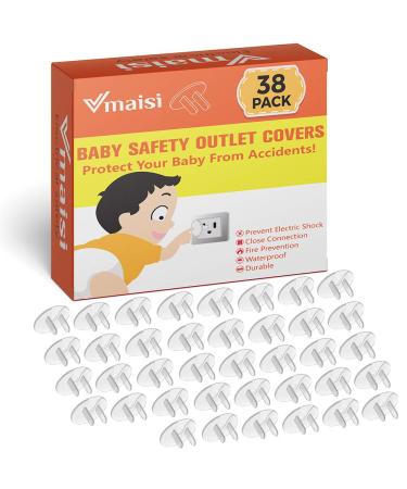 38 Pack Clear Outlet Covers Baby Proofing - Vmaisi Electrical Safety Plug Protector - Buy Online on SooperMarket.com