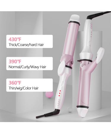 DAN Curling Iron - 1 1/4 Inch Long Barrel Dual Voltage Hair Curling Iron for Travel - Perfect Curls White - Buy Online on SooperMarket.com