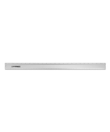 Alumicolor AlumiCutter Aluminum Straight Edge w/ Inch and Metric Calibrations for Office  School  Engineering and Framing  24IN  Silver IN/CM Silver