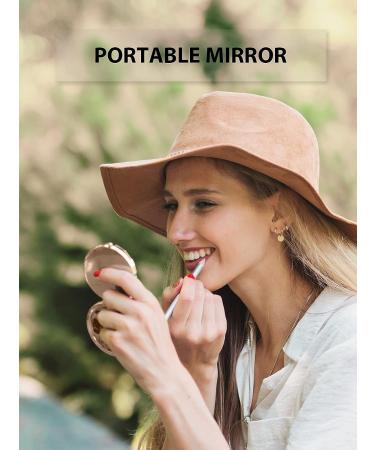 Getinbulk Compact Mirror for Purse - Double-Sided 1X/2X Magnifying Metal Makeup Mirror (Round, Rose Gold) - Buy Online on SooperMarket.com