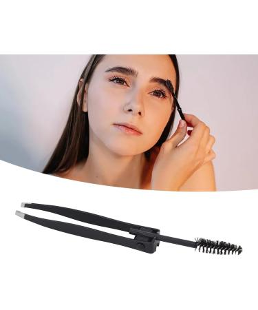 Verdant Touch Mini Slant Tweezer 2 in 1 Multifunctional Eyebrow Tweezer with Comb Slant Tip Mini Grooming Tool for Eyebrows Facial Hair Eyelashes Black - Buy Online on SooperMarket.com