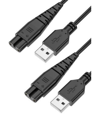 Mellbree Charger Cable for Hatteker 1.5M 2 Pack Shaver Charger Cable Compatible with Hatteker RFC-588 RFC-598 RFC-690 RFC-692 RFC-696 RSCX-9598 RSCX-7568