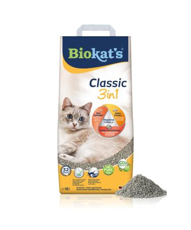 Biokat's Classic 3in1 unscented - clumping cat litter with 3 different grain sizes - 1 bag (1 x 10 L)