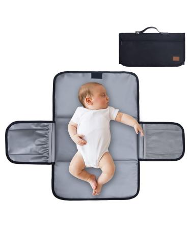 Gloppie Baby wrap documents for on the go compact changing pad XXL waterproof winding mat for babies and toddlers diaper pad for on the way babies winding diaper table black