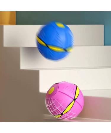 WACURRENTHYD New UFO Pet Flying Saucer Ball Portable Flying Toys Creative Fly Saucer Stomp Magic Balls Magic Frisbee Dog Toy Ball Fun Puppy Interactive Flying Flat Throw Disc Balls Toy (Pink) - Buy Online on SooperMarket.com