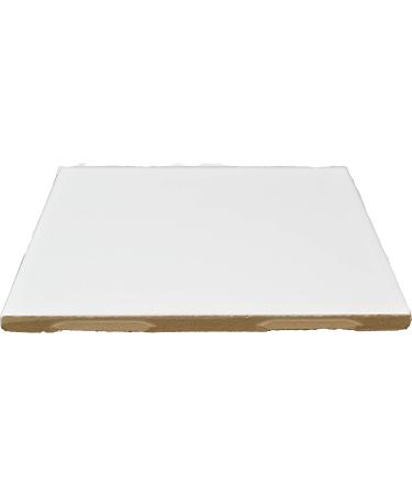 12 Ceramic White Tiles 4 1/4 x 4 1/4 with Cork Backing Pads for Coaster Making and Painting Projects - Ideal for Alcohol Ink and Acrylic Pouring - DIY Craft Supplies - Buy Online on SooperMarket.com
