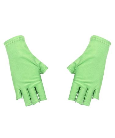 Vipomkowa Nail Machine Special Gloves For Nail Salon Baking Lamp Heat Insulation Sun Breathable Nail Leakage Gloves Nail Stand Holder A Green