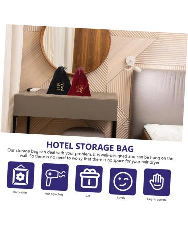 Beavorty 4pcs Storage Bag Bag Organizer Flannel Drawstring Bags Outdoor Hair Dryer Bags Cosmetic Bag - Buy Online on SooperMarket.com