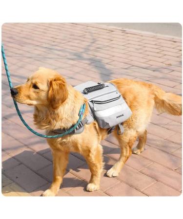 NP Dog Saddle Bags Dog Harness Backpack with Reflective Tape Waterproof Adjustable Wiring Harness Vest for Medium Large Dogs for Hiking Travel Camping (Grey) - Buy Online on SooperMarket.com