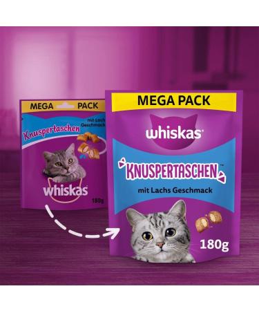 Buy Whiskas Crispy Bags Cat Snacks with Salmon Taste - 720g (4x180g) | International Shipping Available - Buy Online on SooperMarket.com