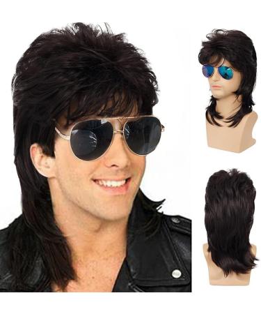 vreplrse Realistic Vintage Wig for Men Comfortable and Durable Materials Fiber Halloween Costume Wig Cover Party Wig Disco Red Brown - Buy Online on SooperMarket.com