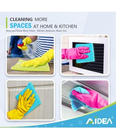 100-Pack AIDEA Microfiber Cleaning Cloths | Lint-Free, Highly Absorbent | for House, Kitchen, Car, Window | 12in.x12in. | Streak-Free Cleaning Solution - Buy Online on SooperMarket.com